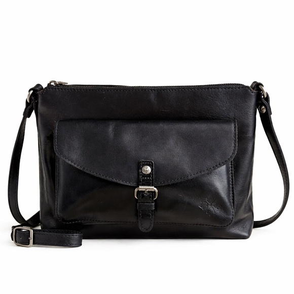 Patricia Nash Handbags - Patricia Nash Kirby Black Leather Crossbody Bag Buckle Flap